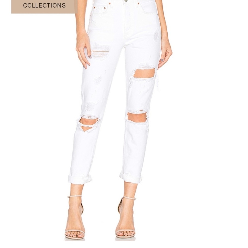 GRLFRND Karolina White Distressed Denim